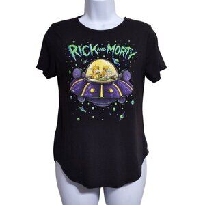 Rick & Morty Adult Swim Women's Hybrid Apparel Black short sleeve Top Size 7-9
